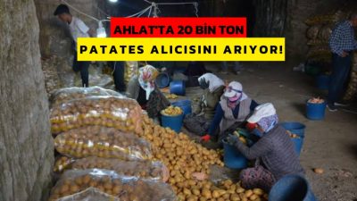 Bitlis’in Ahlat ilçesinde, çiftçilerin depolarda beklettiği yaklaşık 20 bin ton